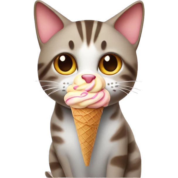 cat with ice cream emoji