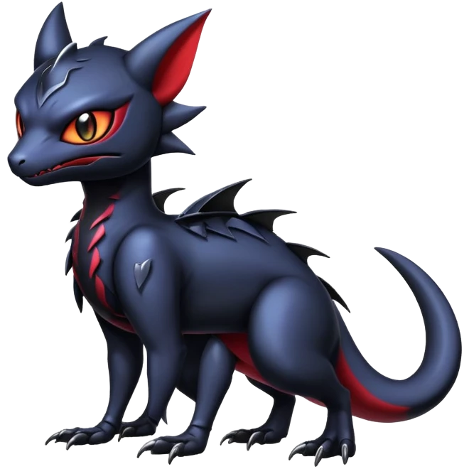 Shiny Epic Badass Gothic Dark Noibat-Salandit-Litten-Hybrid (full body) emoji