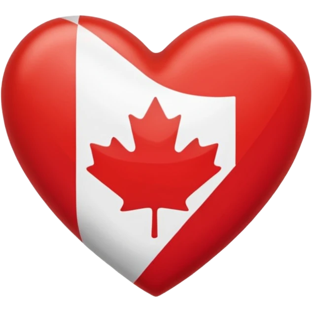 Corazon con banderas de Canadá  emoji