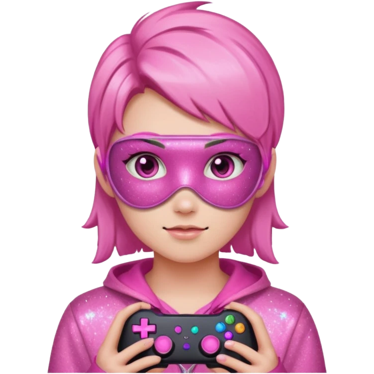 control gamer glitter pink emoji