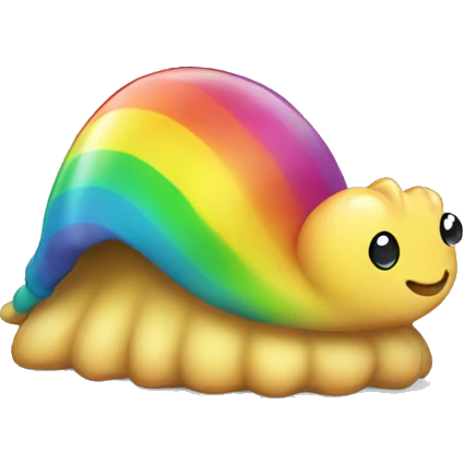 Chibi slug with rainbow accessories   emoji