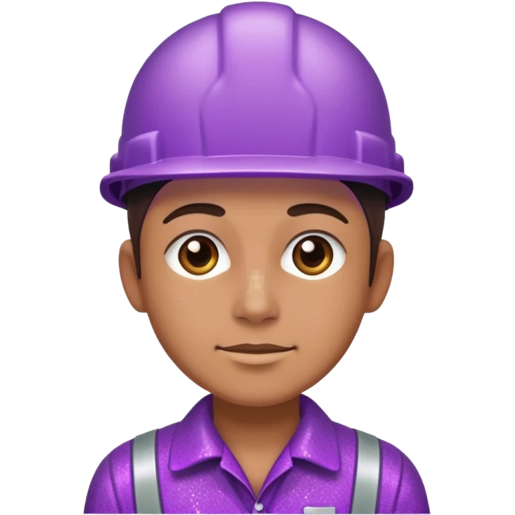 industrial worker wearing purple glittery clothes emoji