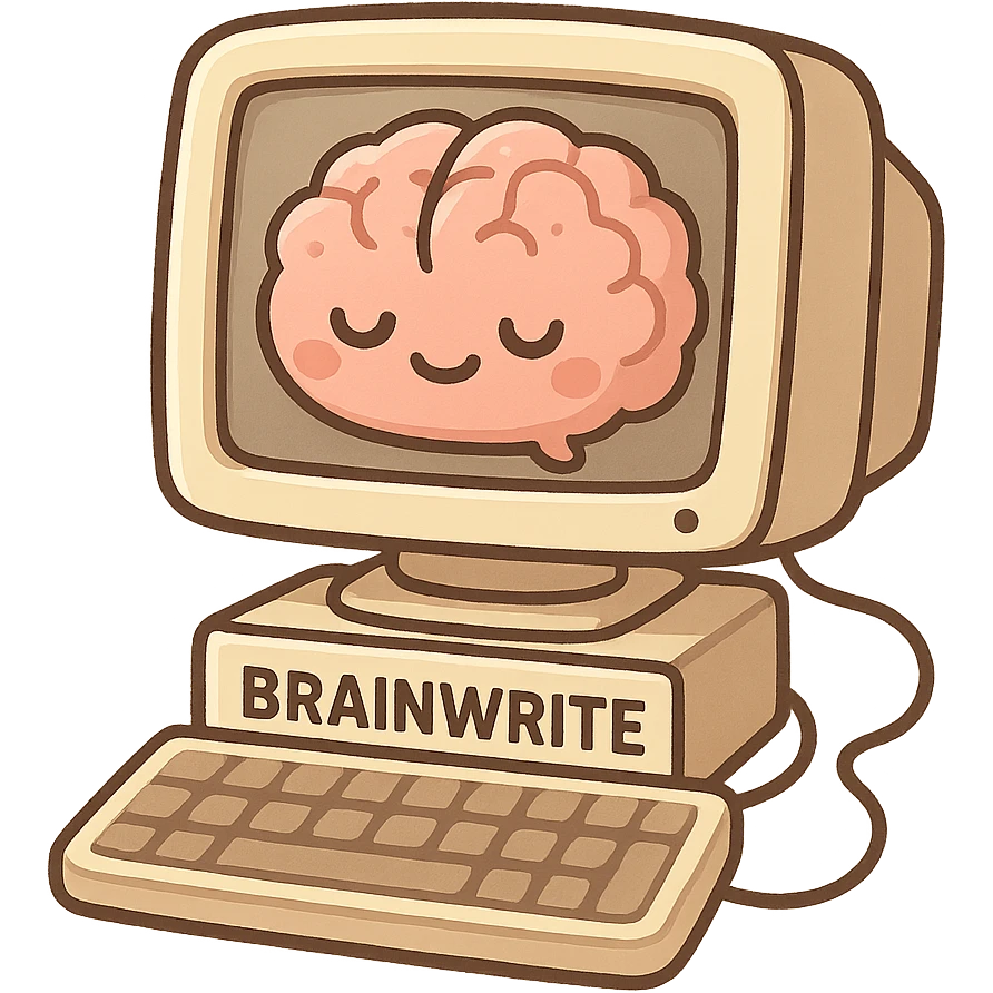 Brainwrote computer with text emoji