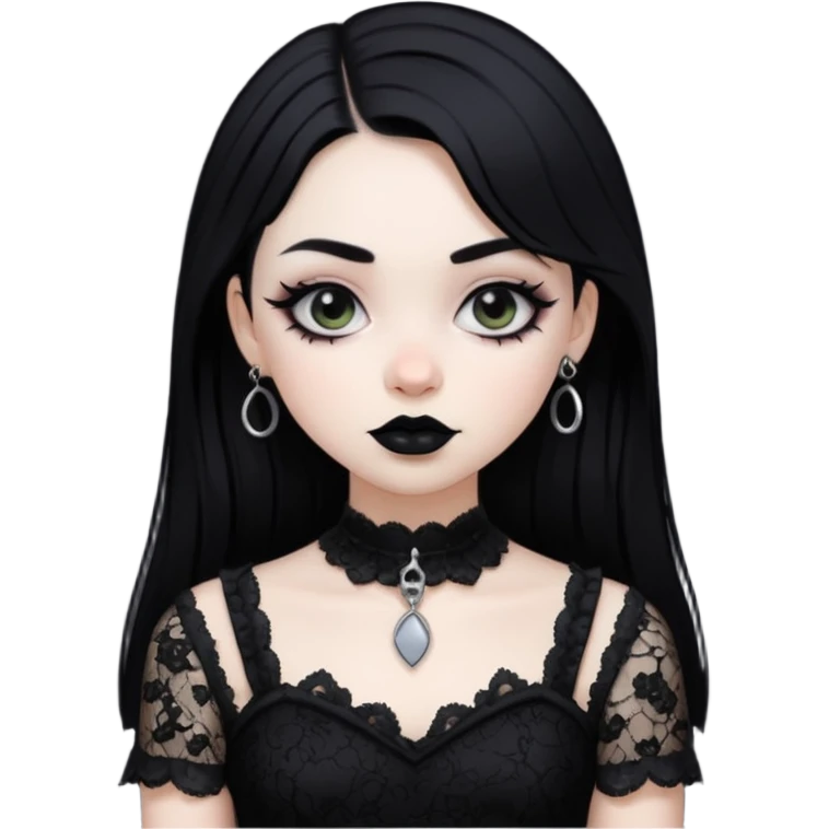 Emoji menina gótica branca emoji