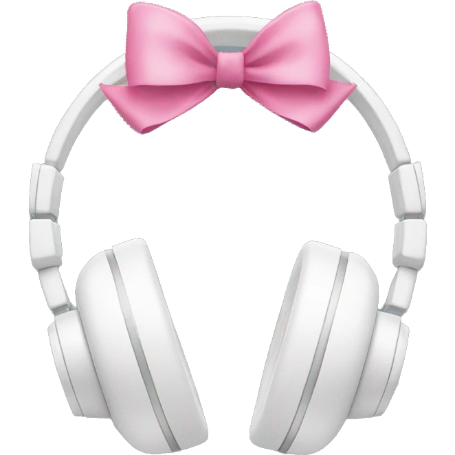 White headphones with pink bows emoji