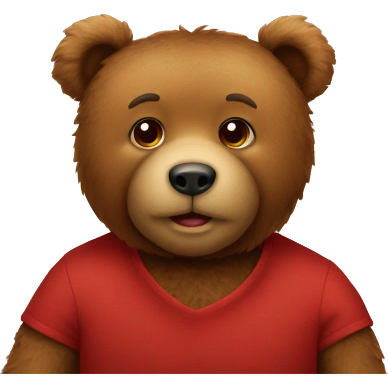 Brown teddy bear with red  emoji