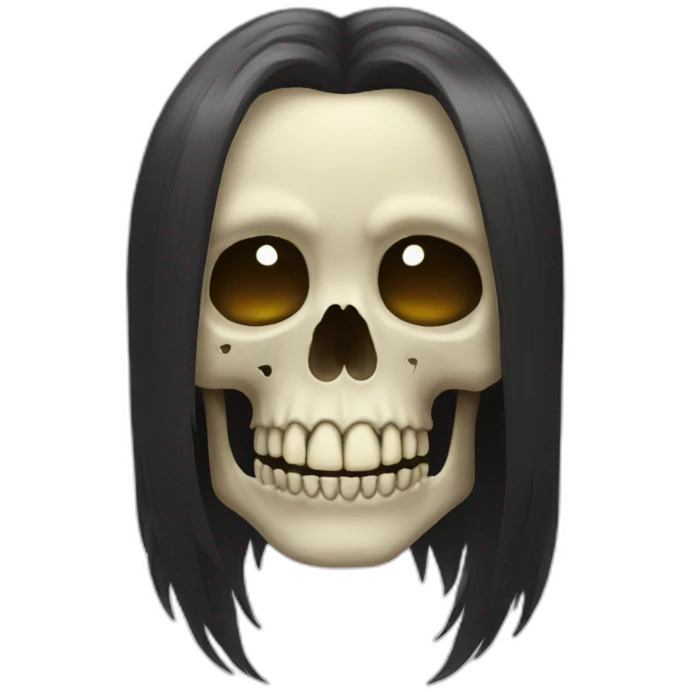 skull long hair emoji
