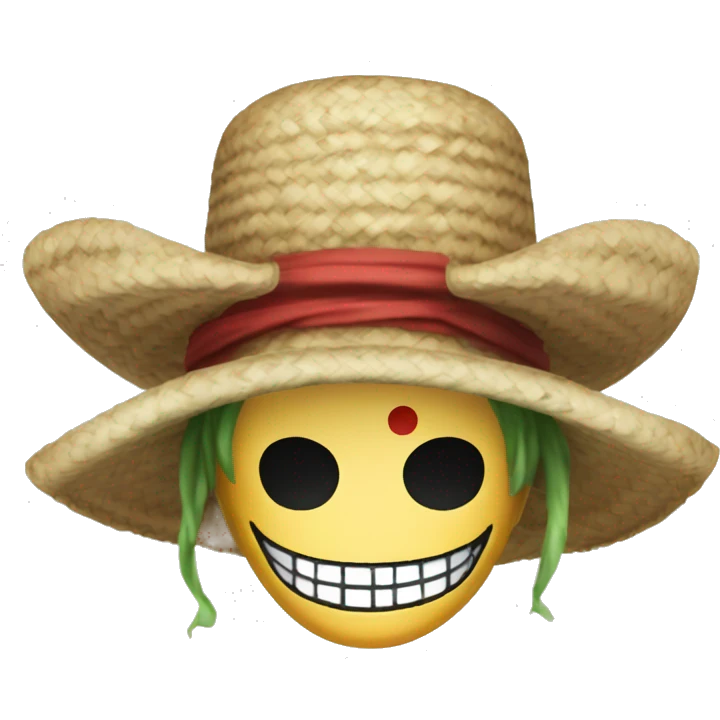 One piece straw hat jolly roger emoji