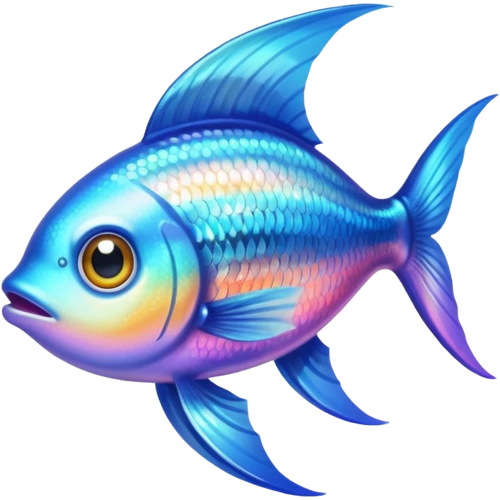 Adorable tetra fish with large sparkling eyes and long flowing fins. emoji