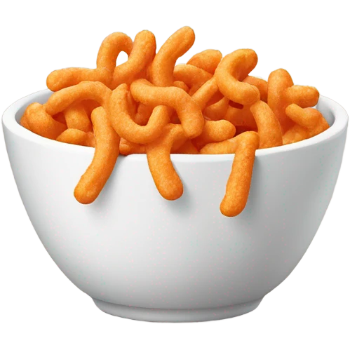White bowl of Cheetos  emoji
