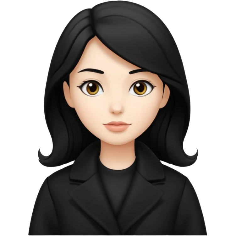 balck and white photo woman in coat emoji