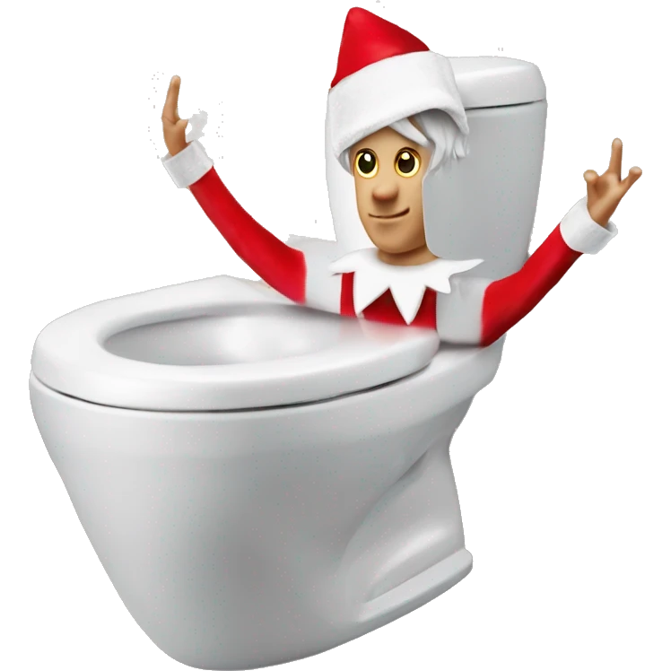 elf on the shelf with a skibidi toilet emoji