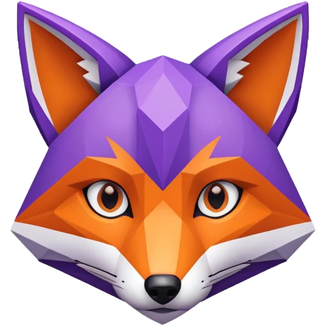 Purple colored blocky fox emoji
