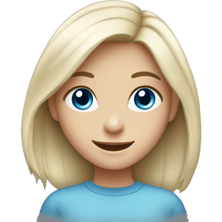 smiling girl with blue eyes emoji