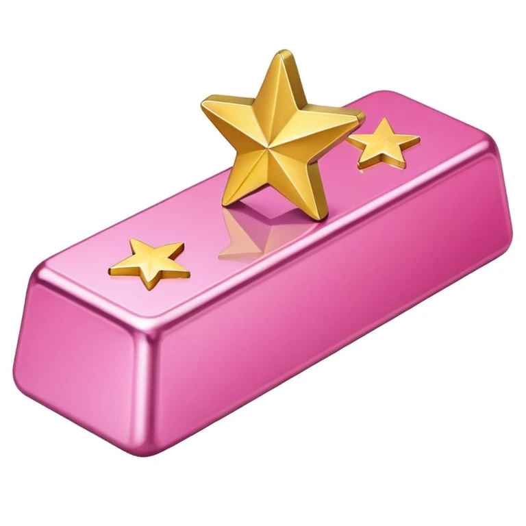 gold bar in pink, with a star emoji