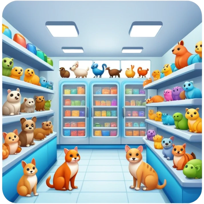 pet shop store with animals emoji