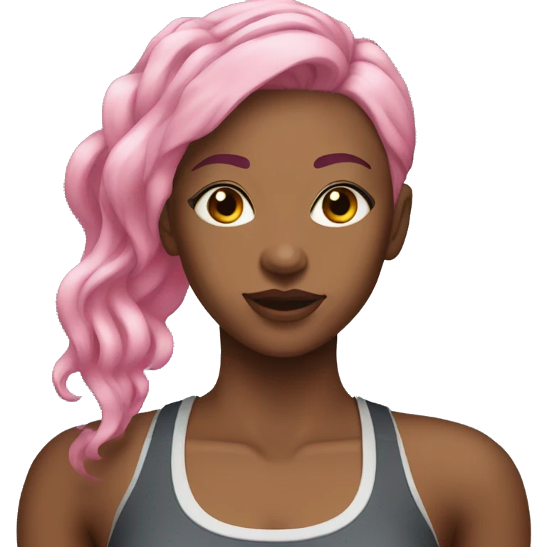 Gym girl with pink hair  emoji