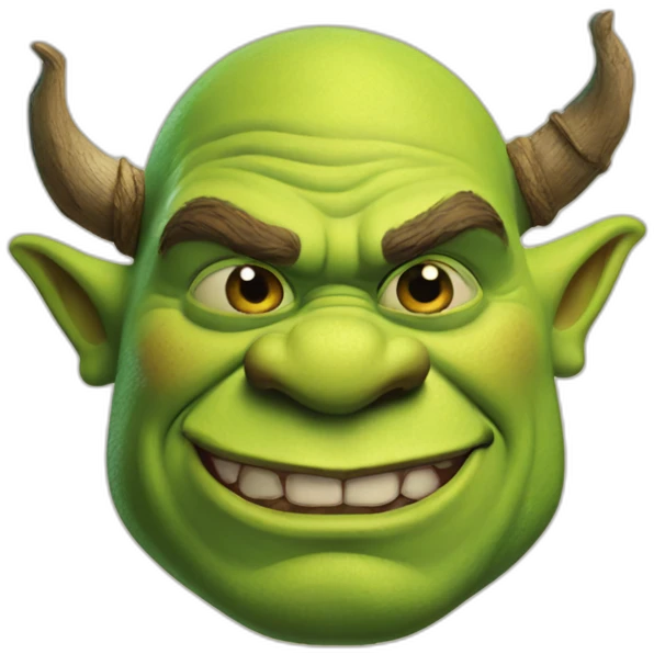 Ogre Shrek face tattoo emoji