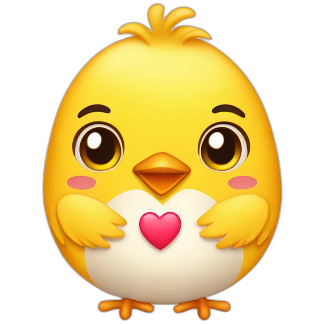 Chick with heart emoji