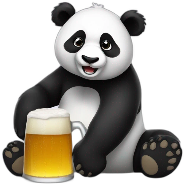 panda drinking beer emoji