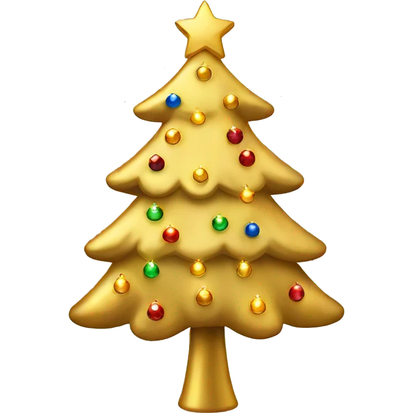 Golden christmas tree with Lights emoji