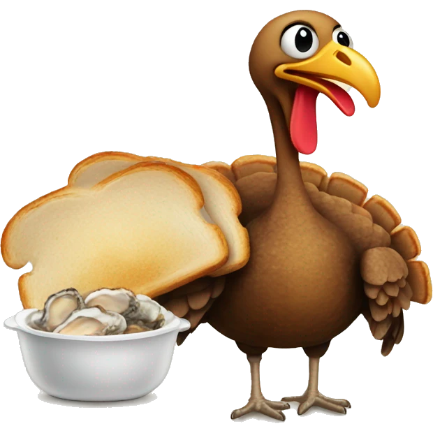 Turkey with Burnt toast and oyster emoji
