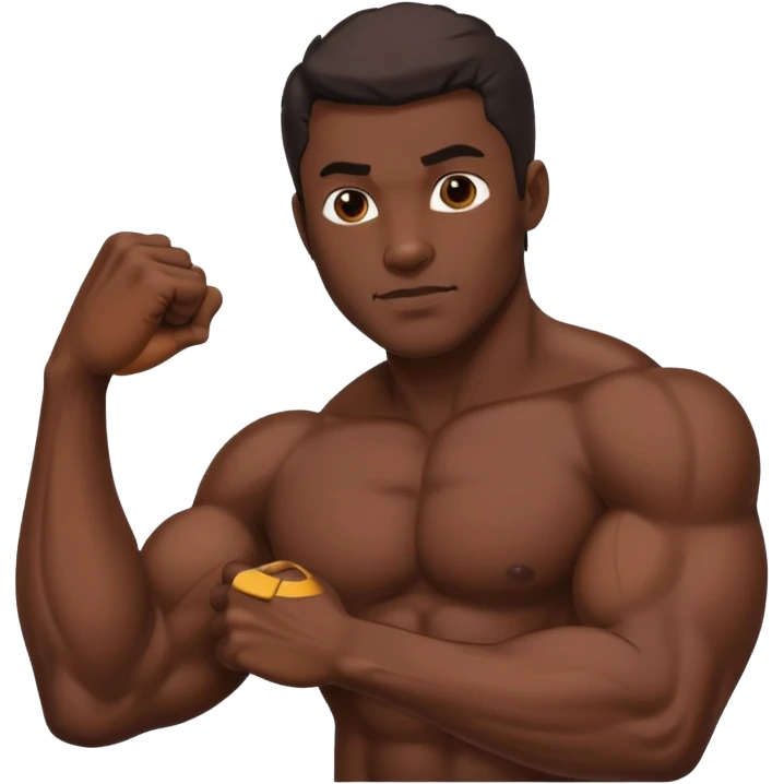 Dark skin bicep muscle emoji