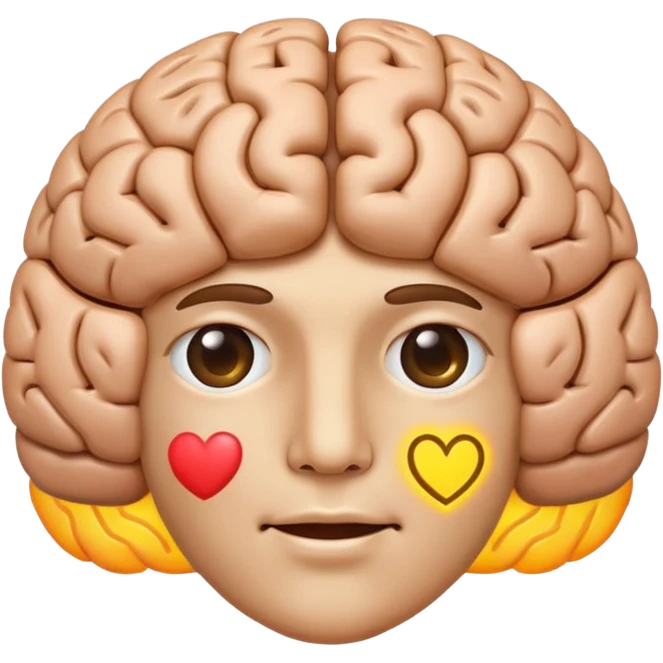 Brain flashing a peace sign emoji