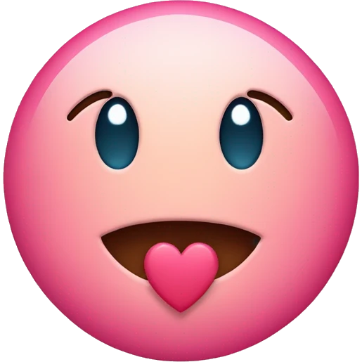 The blushing smiley with three hearts around it but the hearts are pink emoji