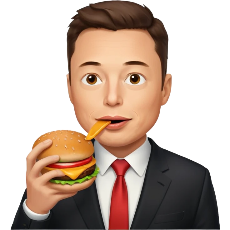 Elon mosk eats the burger  emoji