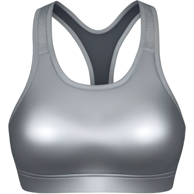 Realistic metallic silver sports bra isolated.  emoji