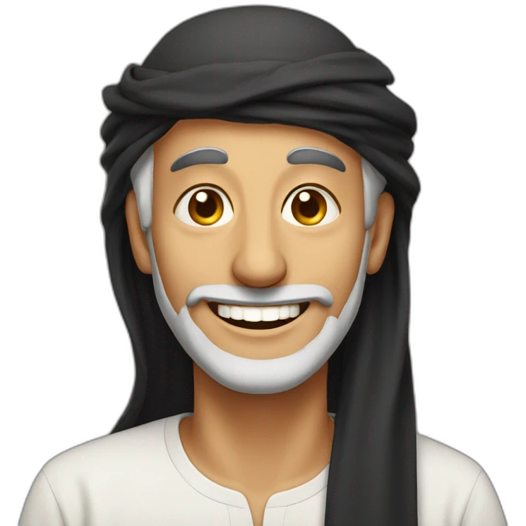 Old arabic men smiling with only One teeth emoji