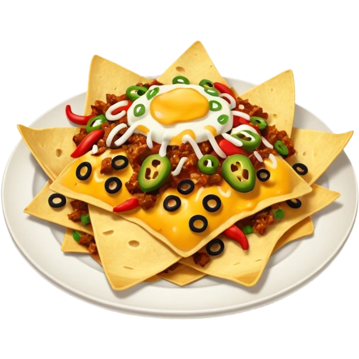 Plate of chilli beef nachos  emoji