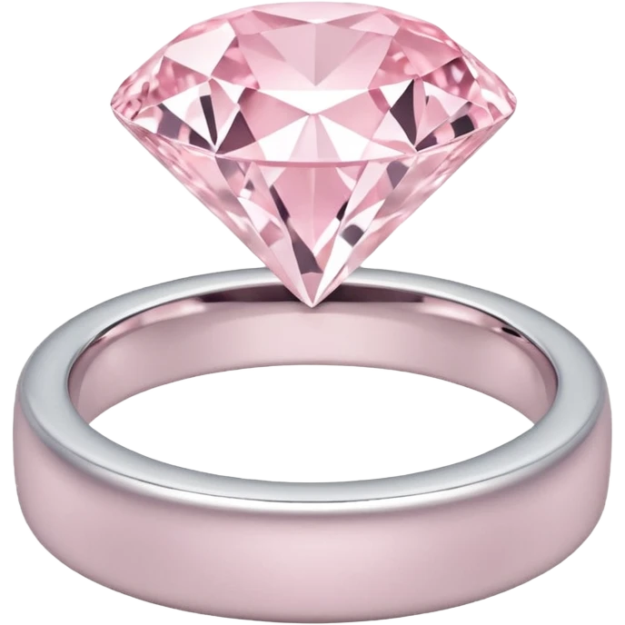 all white diamond ring, plain light pink box emoji