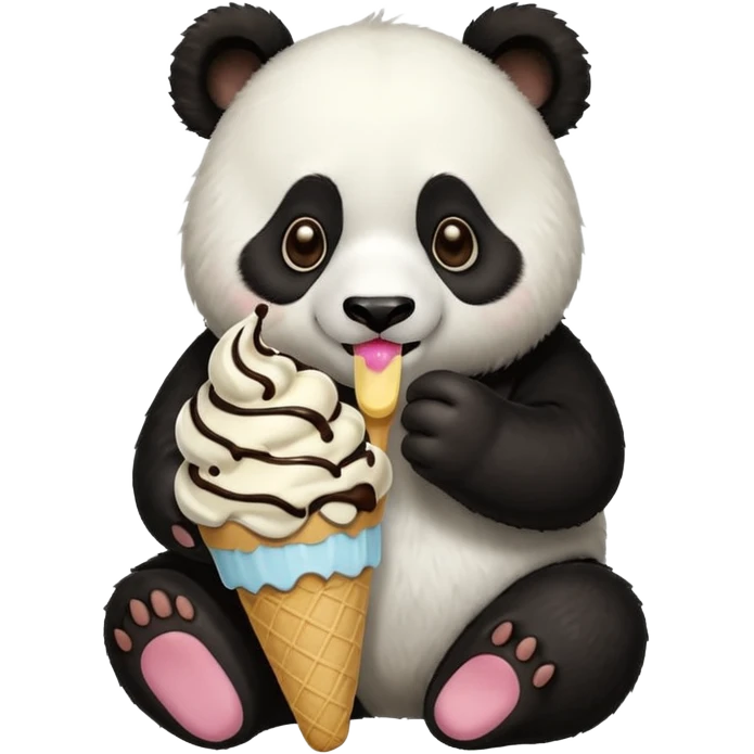 Panda eating ice cream emoji