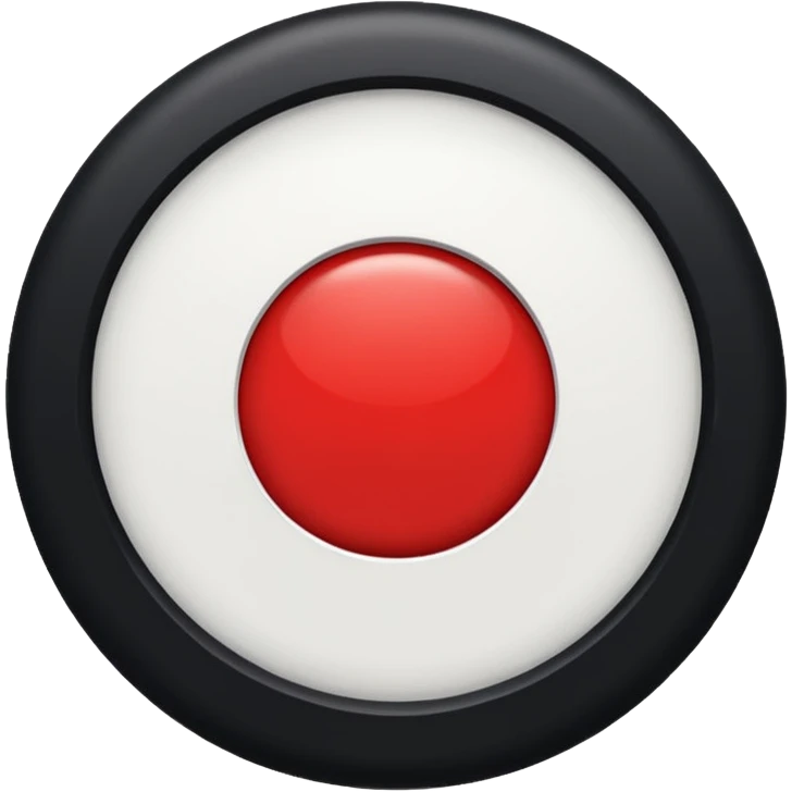 A black circle surrounded by a white circle surrounded by a red circle there should only be 3 rings emoji