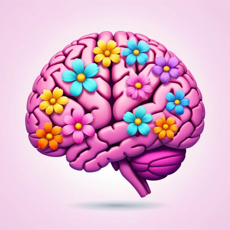 Brain, flowers emoji