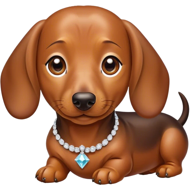 Dachshund wearing diamonds emoji