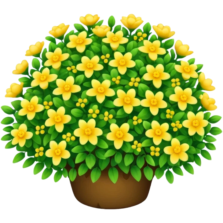 A round green bush with tiny yellow flowers sprinkled on top. emoji