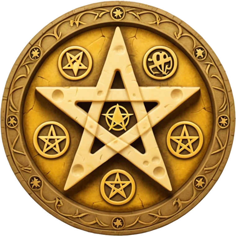 cheese wheel witchcraft occult pentagram emoji