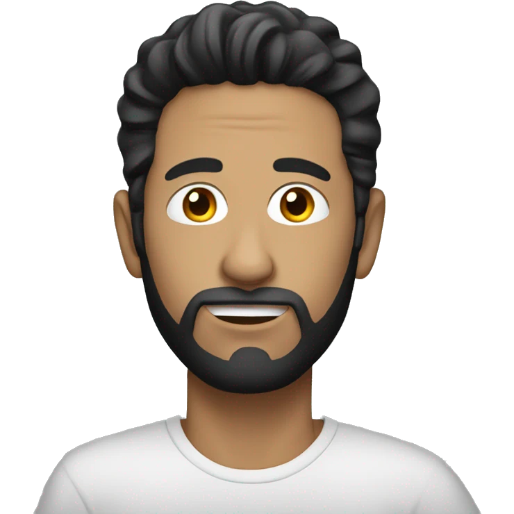 white man with black hair on his laptop emoji