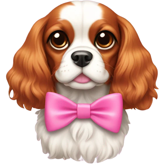 Cavalier King Charles spaniel with pink  emoji