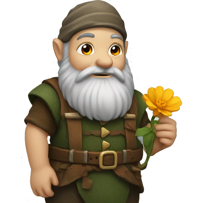 A dwarf with a flower emoji