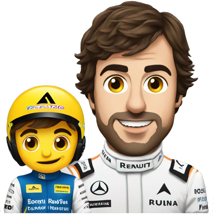 fernando alonso with renault emoji