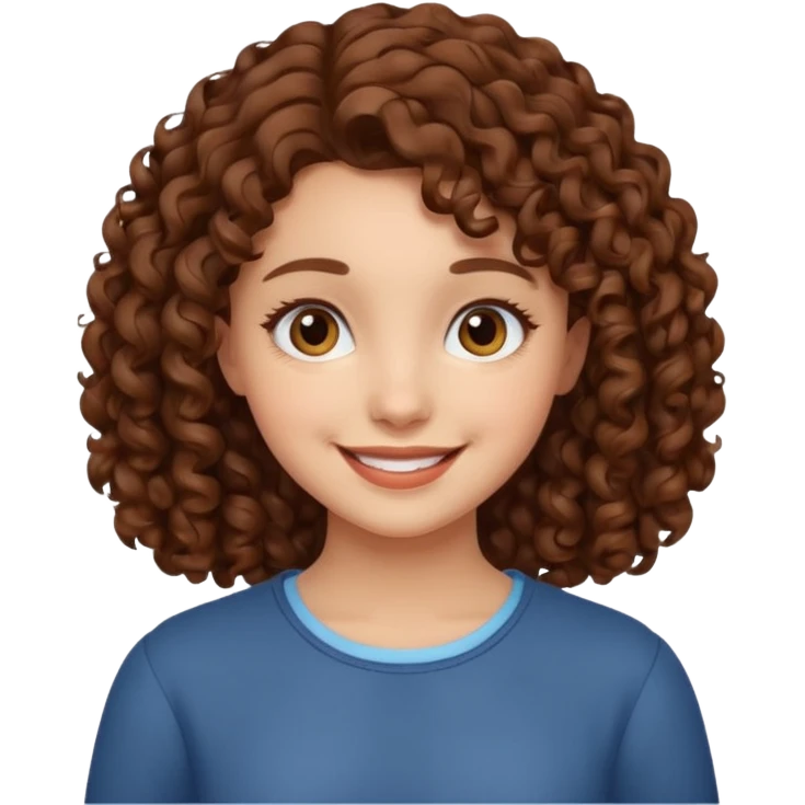 fun cute loud popular pretty girl modest curly brown hair emoji