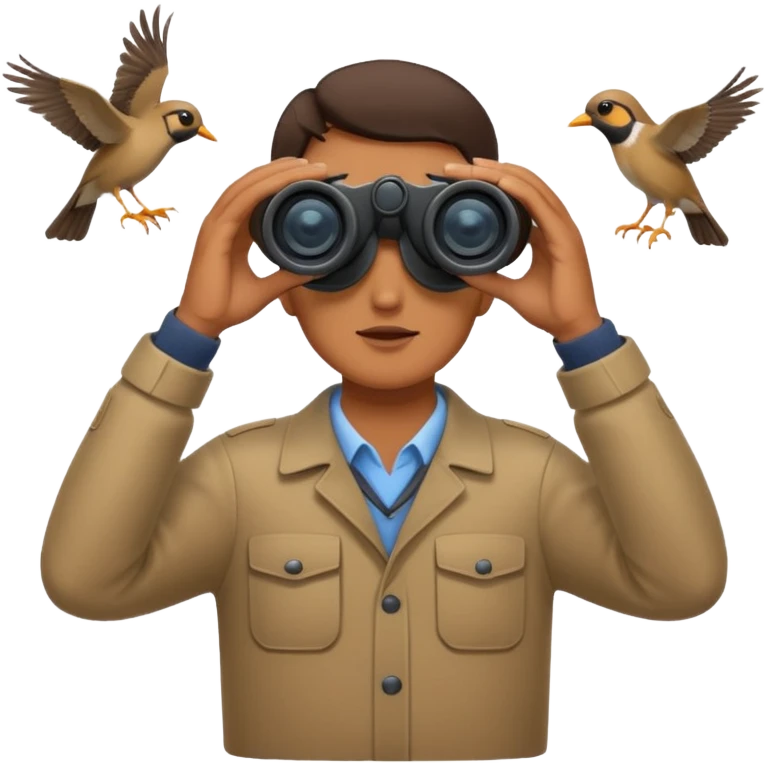 Bird-watching scene with binoculars in hands emoji