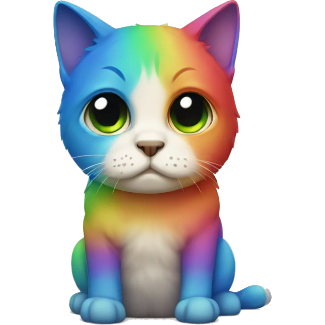 rainbow cat sad emoji