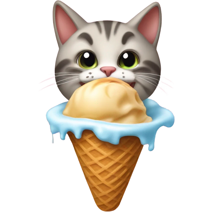 Cat eating ice cream emoji