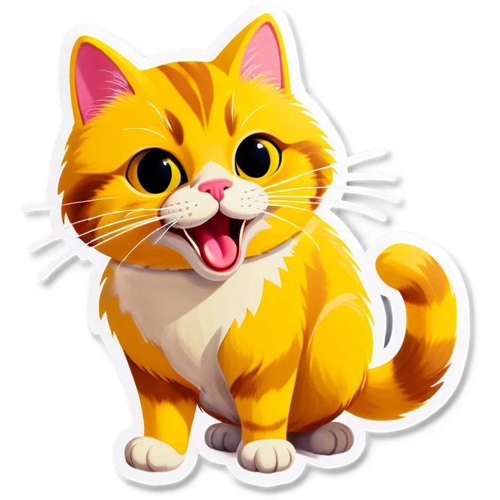 Gato amarelo preocupado  emoji