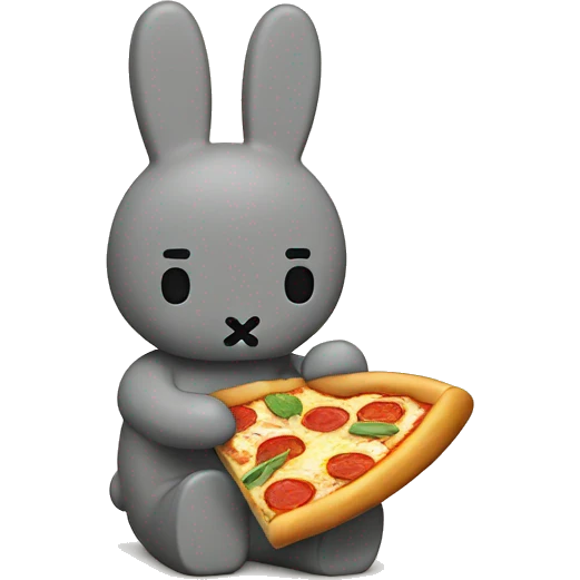 Miffy eating pizza emoji